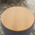 thumbnail image 5 of GZXS Linen Upholstered Storage Ottoman in Dark Gray, Multi-Purpose Seat Circle End Table with Hidden Compartment and Tray Top, 25.5" Dia x 14.5" H, 5 of 10