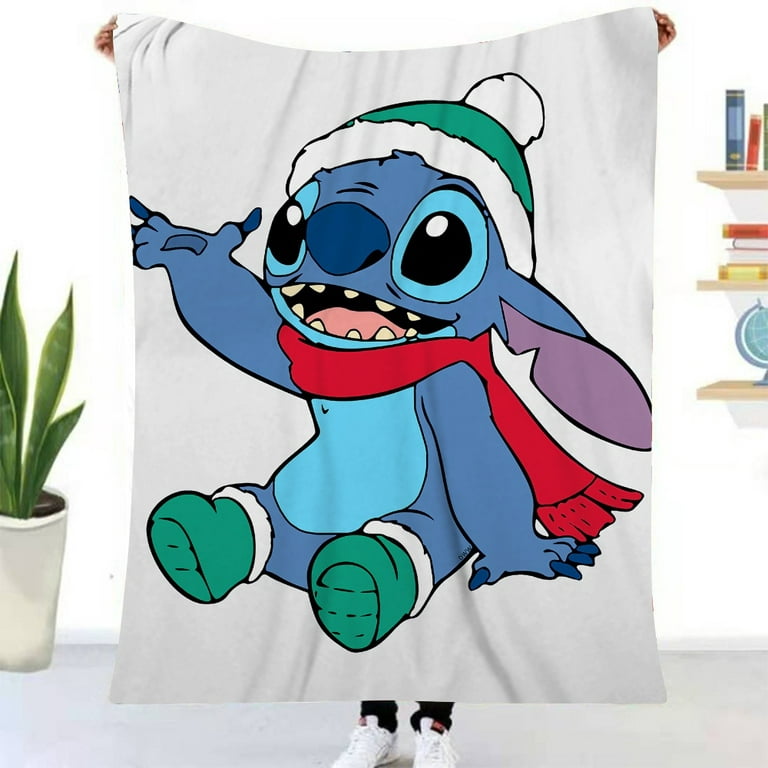 Cartoon Lilo & Stitch Christmas Unique Cute Flannel Blanket for Kids  Adults, Fluffy Cozy Throw Blanket, Durable All Season Blanket for Living  Room Office Home Couch Bed Couch Decor/XL-150*200cm 