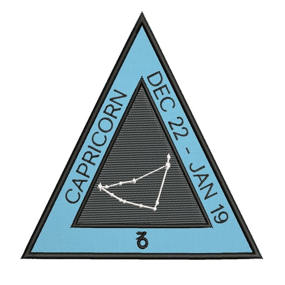 Capricorn Horoscope 4 Inch Iron Or Sew On Embroidered Fabric Badge Patch Astrology, Zodiac Iconic Series