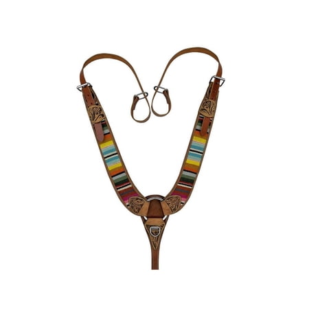 Showman Leather Pulling Collar w/ Serape Blanket Inlay