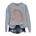 thumbnail image 6 of Sweaters For Women Horse Print Hoodless Sweatshirt Riding Horse Lover Long Sleeve Crew Neck Pullover Tops Casual Loose Shirts Warm Soft For Fall And Winter Xl Womens Sweaters, 6 of 7
