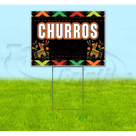 Fiesta Churros (18" x 24") Yard Sign, Includes Metal Step Stake