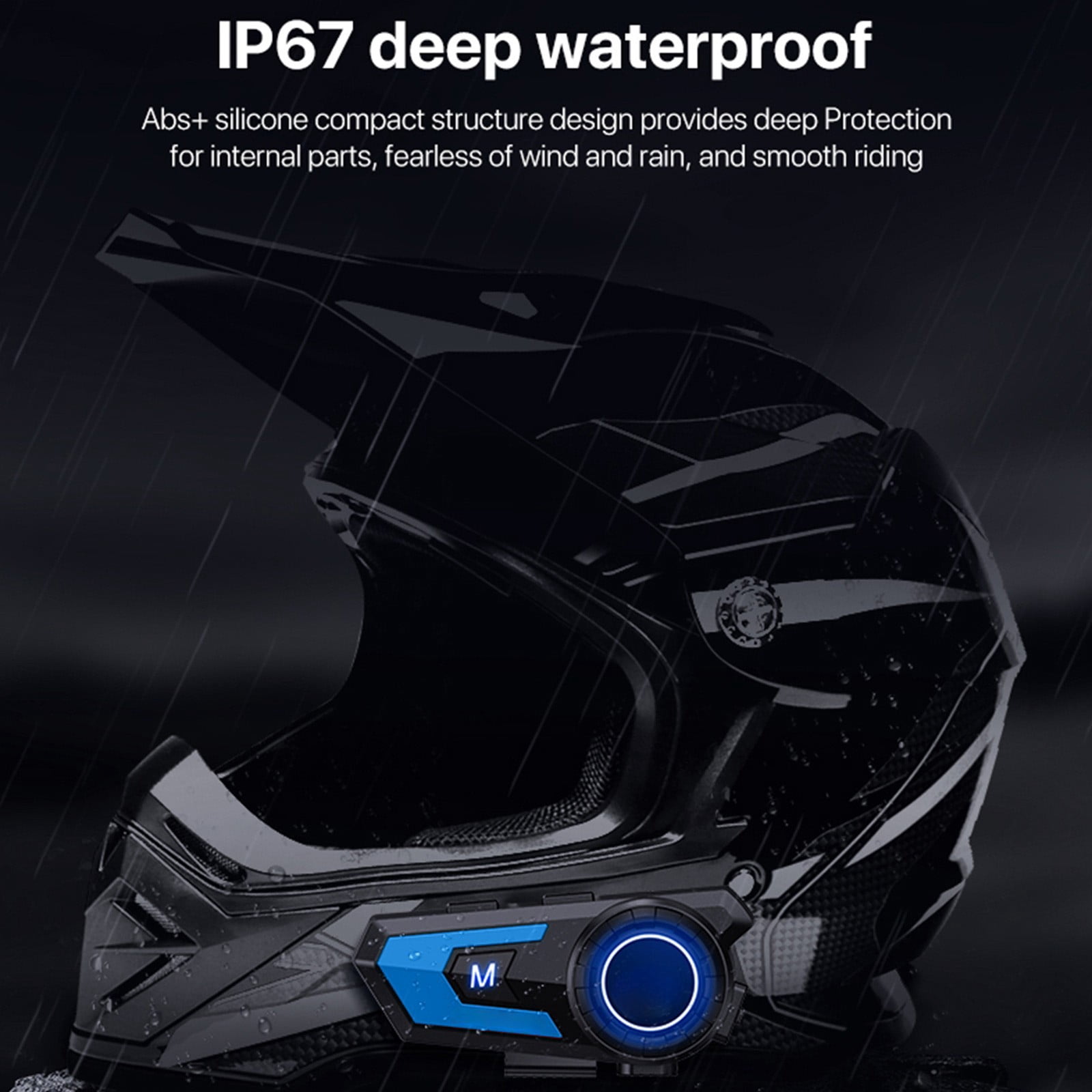 Qholemyo Motorcycle Helmet Bluetooth 5.0 Headphones Intelligent Noise Reduction Long Distance Wireless Earphones