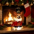 thumbnail image 4 of SPOORYYO Christmas Resin Corgi Figurine With LED Light, Cute Holiday Dog Statue, Battery Powered Tabletop Decoration For Home, Shelf, Mantel, Fireplace, Christmas Decor, 7.9 Inch, 4 of 8