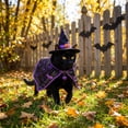 thumbnail image 4 of Halloween Cat Costume Witch Cloak Wizard Hat Pet Outfit for Cats Funny Dress Up Apparel for Halloween Parties Photos, 4 of 8
