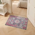 thumbnail image 2 of ODIKA 2'x3' Ultra-Soft Accent Mat, Mauve Vintage Distressed Damask Boho Frame Scroll Border Trellis None Washable, Bare feet friendly, Easy Care Indoor rug for Bedside, Footrest, 2 of 7