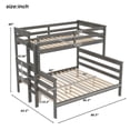 thumbnail image 2 of Harper & Bright Designs Twin XL Over Queen Bunk Bed, Wood Frame Detachable into 2 Separate Beds, Sturdy Platform Bunk with Guard Rail & Ladder, Grey, 2 of 11