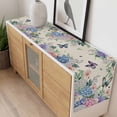 thumbnail image 4 of Watercolor Flowers Table Runner - 48 Inch Long, Kitchen Dining Table Runner Dresser Scarves, Spring Floral Butterflies Botanical Beige Farmhouse Decor for Coffee Tables Wedding Party Banquet, 4 of 8