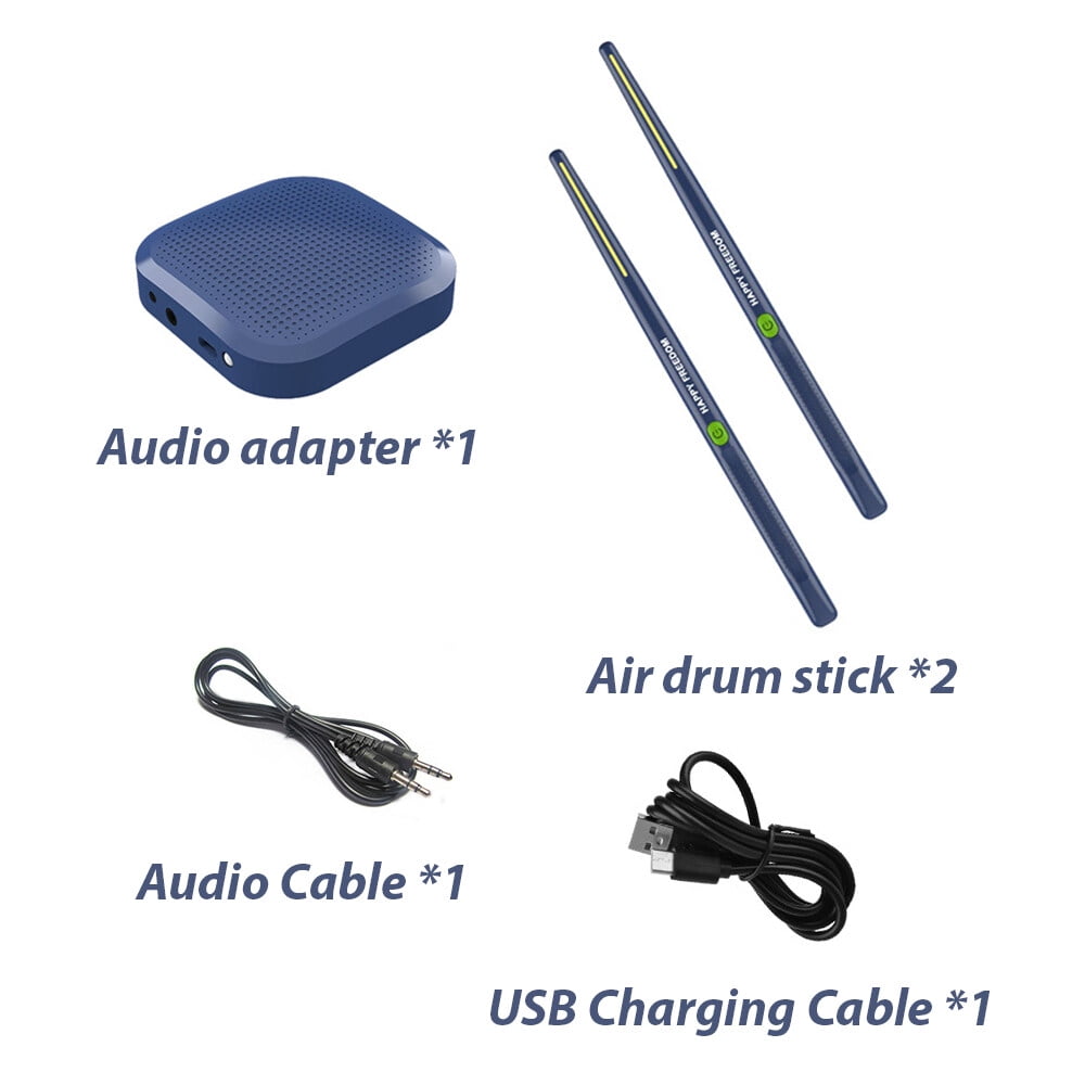 Electronic Drumsticks Air Drum Stick 16D Speaker DSP Level Sound Card Low Delay Portable Electric Rhythm Drum Sticks for Beginners Adults Professional Drummer Student