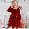 thumbnail image 2 of Ardorlove Kids Girls Long Sleeve Velvet Tulle Dress Square Neck Tutu Princess Dress for Wedding Birthday Commemorative Day Party, 2 of 7