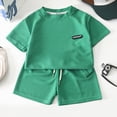 thumbnail image 2 of NOLDARES Toddler Boy Summer Clothes Outfits Kids Cotton Short Sleeve Shirt Shorts Set 2-7 Years Blazer,7-8 Y, 2 of 8
