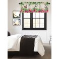 thumbnail image 3 of Kitchen Valances for Window, Vintage Tropical Plants Butterflies Light Filtering Rod Pocket Valance Curtain, Gardenia Flower Short Curtains Window Topper for Bedroom Bathroom Living Room 54x18in, 3 of 9
