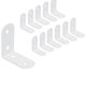 thumbnail image 1 of 12-pack 40 x 40 mm stainless steel corner joints for attaching wooden furniture, white, 1 of 4