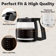 thumbnail image 5 of 14 Cup Coffee Pot Replacement,Cuisinart Coffee Pot Replacement Maker Models DCC-3200, DCC-2200, DCC-2200RC, DCC-2600, DCC-2800, DCC-3200FR, CBC-7200PC, DCC-1800FR,Glass Coffee Pot, 5 of 7