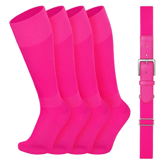 SUOSDEY Youth Baseball Socks and Belt Combo for Adult,Elastic Softball Belt and Socks for 7-16 Years Old and Adult Supplies