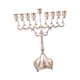 thumbnail image 5 of Hanukkah Menorah Candelabro de metal 9 ramas Portavelas para la decoración de la mesa de la cena Argén, 5 of 9