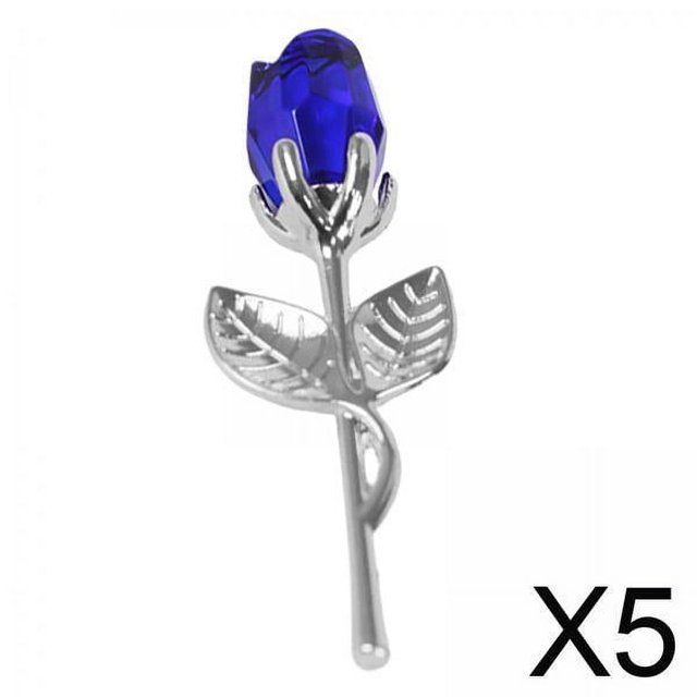 5xFlor De Rosa De Cristal Regalo De Boda Regalo De Boda Navidad Romántico Para Mujer Su Abuela Azul Plateado
