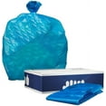 thumbnail image 3 of Plasticplace 64-65 Gallon Recycling Trash Bags For Toter │1.5 Mil │ Blue Heavy Duty Garbage Can Liners │ 50” x 60” (50 Count), 3 of 8
