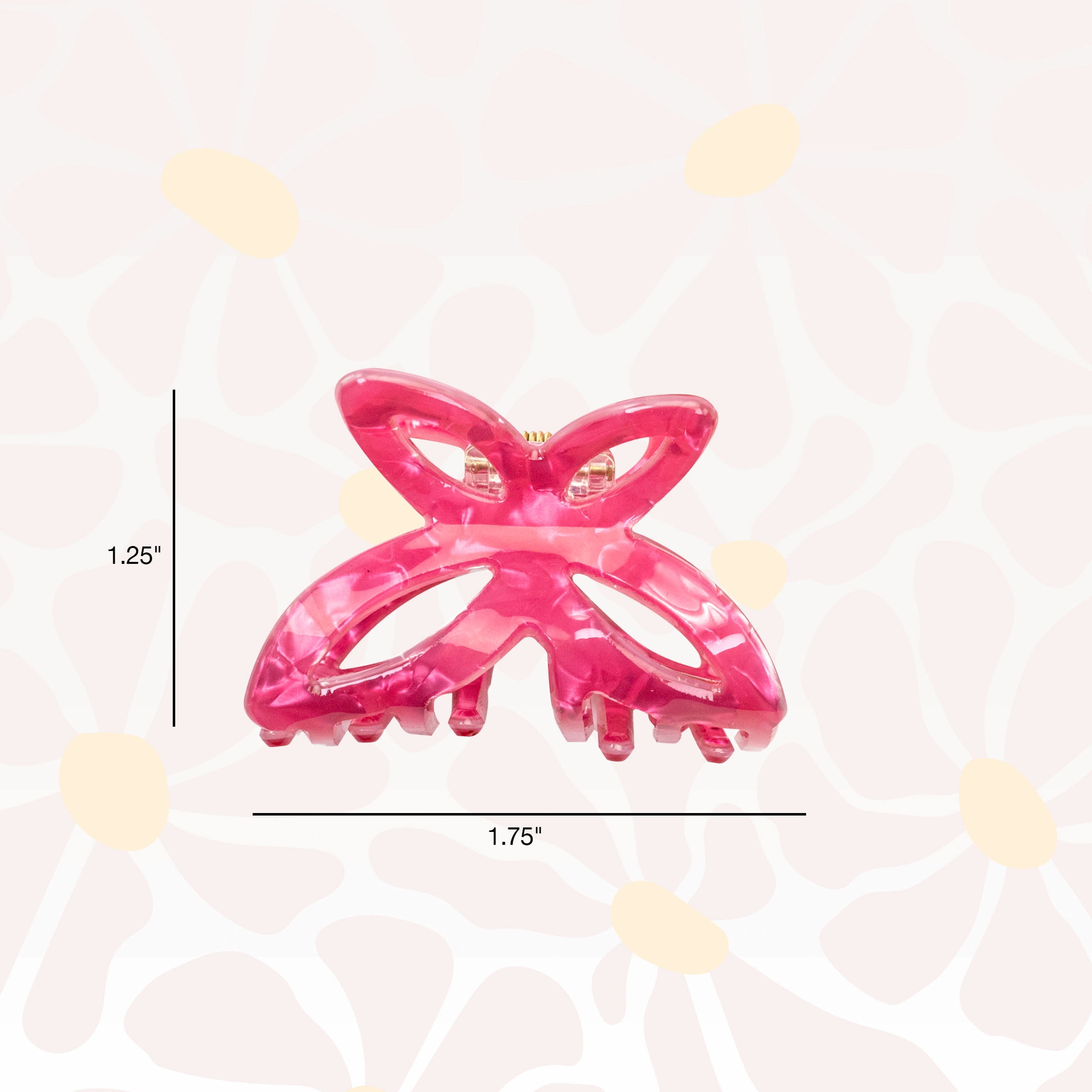 Scunci x Kelsey Anderson Acrylic Butterfly-Shaped Claw Clips, Pink, 2 count