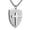 Silver, variant on Men Shield Armor of God Ephesians 6:16-17 Cross Stainless Steel Pendant Necklace-Silver