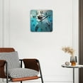 thumbnail image 2 of Square Wall Clock,Cute Dolphin Smiling And Standing Underwater,Silent Non-Ticking Wall Clock Decor for Home Office Kitchen Living Room Bedroom(16inch), 2 of 4