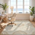 thumbnail image 3 of Design&I 8'x10' Washable Area Rug Snag-Free Beige Cream Curved Angular Symmetrical Layout Contemporary Neutral for Dining Room, Large Office, Lounge, 3 of 7