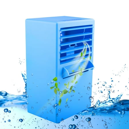 - Mini Portable Air Conditioner Fan, 9.5-inch Small Desktop Fan Quiet Personal Misting Table Fan Mini Evaporative Air Circulator Cooler Humidifier for Office, Dorm, Nightstand