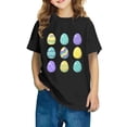 thumbnail image 1 of T-shirt de Pâques pour Garçons, T-Shirt à Manches Courtes Col Rond avec Imprimé Graphique d'Œuf de Pâques, Mélange 95 % Polyester 5 % Spandex, Tissu Extensible Doux, Lavable en Machine, Taille 110, 1 of 7