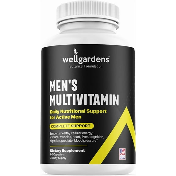 Men’s Daily Multivitamin Supplement – Multimineral Formula - Vitamin A, C, D, E, B12, Zinc, Magnesium, Calcium and More – Energy, Focus, Immune, Performance, Male Support - All Natural - Made in USA