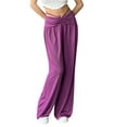 thumbnail image 2 of Wide Leg Pants for Women High Waisted Loose Yoga Trousers Solid Color Smocked Pleated Stretch Sweatpants, 2 of 9