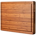thumbnail image 1 of Tabla De Cortar De Madera De Bambú Para Cocina, Tabla De Charcutería De Queso Con Bloque De Carnicero De 1 "De Espesor, Con Asas Laterales Y Ranuras Para Jugo, 16X11", 1 of 5