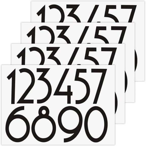 Number 0~9 PET Self-Adhesive Reflective Mailbox Stickers Waterproof Decals for Mailboxes House Numbers Black 162x215x0.3mm