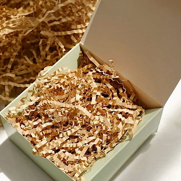 Natural 8 Oz Crinkle Cut Kraft Paper Shreds Basket Gift Box Filler Party Events