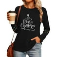 thumbnail image 6 of Christmas Tree Shirt Women Christmas Embroidered Trees Long Sleeve Shirts Gift Xmas Graphic Tee Tops, 6 of 7