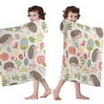 thumbnail image 4 of Cute Hedgehog Pattern with Pioneer Flower Hooded Bath Towel，60"x35" for Ages 3 To 12 Kids, Quick Dry Lightweight Soft Microfiber Hood Beach Towel Cover Up for Kids, 4 of 7