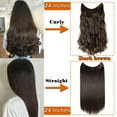 thumbnail image 2 of SEGO Real Hair Extension with Invisible Band Synthetic Wire in Hair Extension Wavy Curly Hair Piece Straight Peluca de Cabello for Woman, 2 of 10