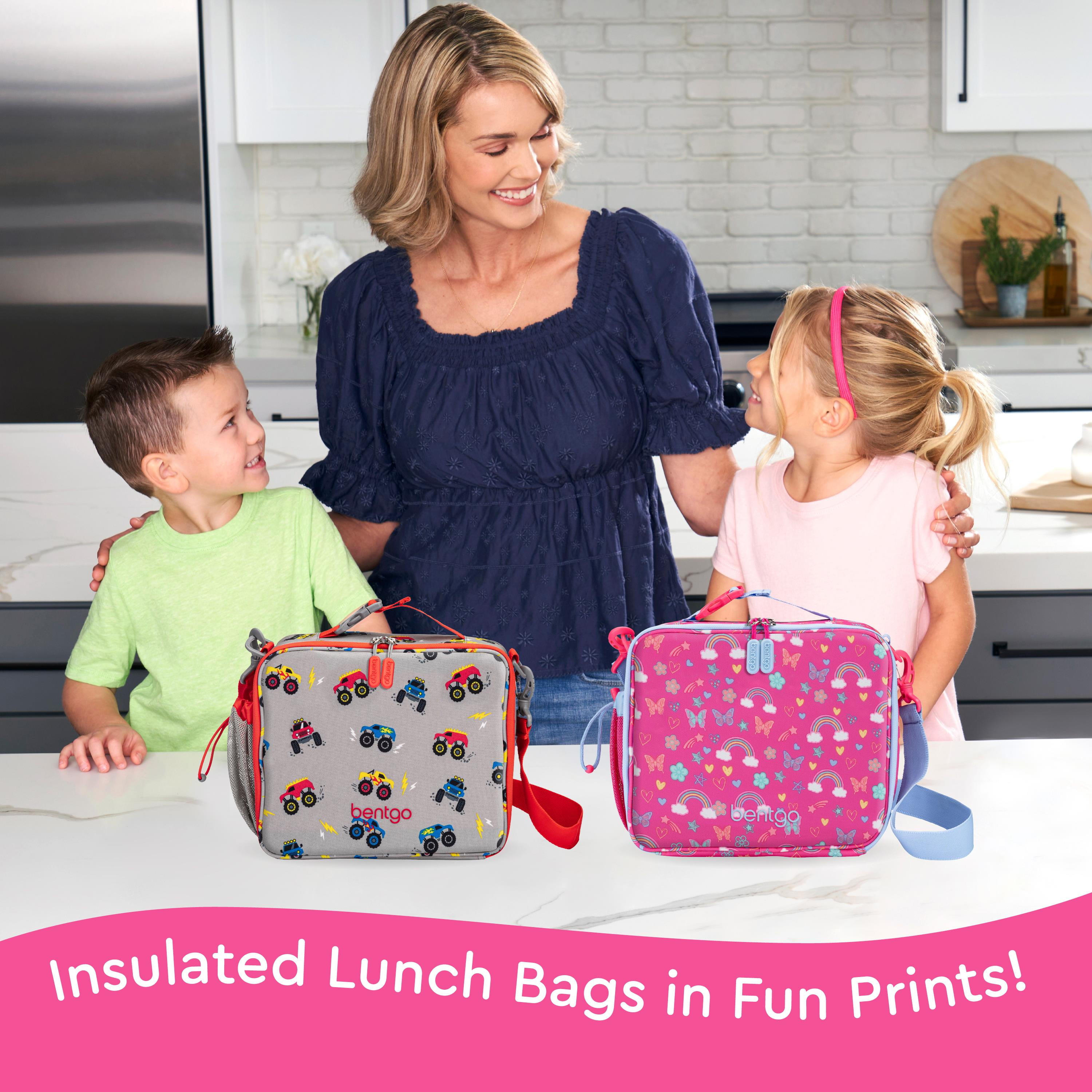 Bentgo Kids Lunch Bag - Rainbows and Butterflies, Leak-Proof Bento Lunch Box for Kids, Durable, BPA-Free, Dishwasher Safe, Perfect for School Lunches