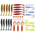 thumbnail image 1 of Ensemble de 34 Pcs Leurre de Pêche Queue Simple Insecte Mou Appât en PVC Ensemble d'Appâts de Pêche Faux, 1 of 14