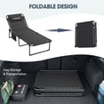 thumbnail image 5 of MRUAKA Outdoor Folding Chaise Lounge Chair, Heavy-Duty Portable Sun Lounger with Removable Pillow, Patio Beach Chair for Backyard, Poolside, Camping, Set of 2,Black, 5 of 9