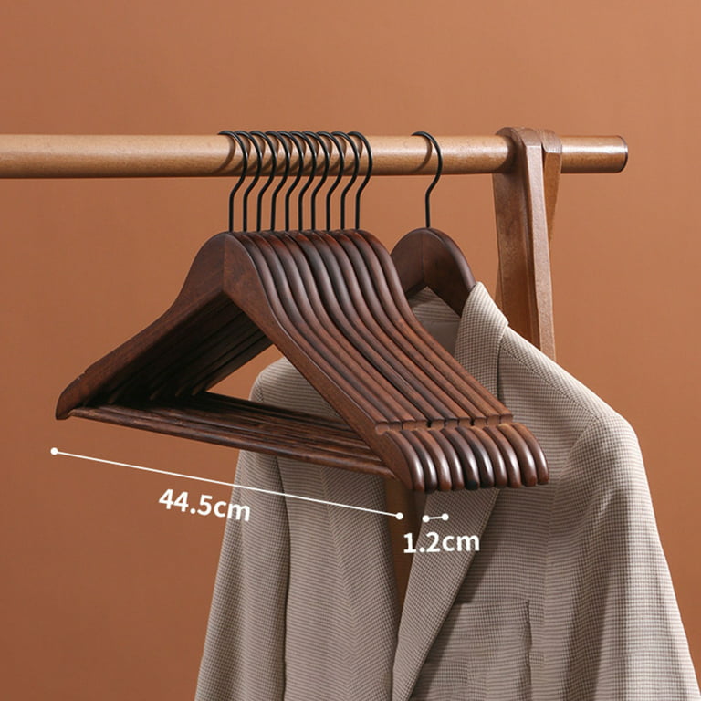 Solid Natural Wooden Hangers Strong Durable Suit Hangers for Heavy Coats Beddings Blankets Retro, Size: 44.5