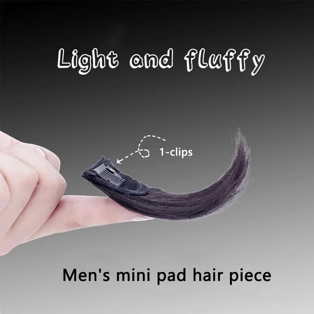 Synthetic 1Piece Invisible Mini Hair Pad Hair Extension Clip Hair Topper 10cm