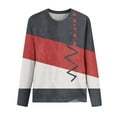 thumbnail image 4 of Nouveaux Hauts pour Femmes 2023 Imprimé Décontracté Ample Col Rond Grande Taille Manches Longues T-shirt Blouse, 4 of 4