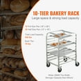 thumbnail image 6 of KFFKFF 10 Sheet Commercial Bun Pan Rack Kitchen Aluminum Baking Racks Brake Wheel, 6 of 8