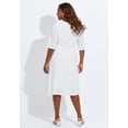 thumbnail image 2 of Catherines Women's Plus Size Eyelet Fit & Flare Faux Wrap Dress, 2 of 3