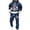 Navy, variant on Men's Christmas Print Hoodie Jogger Two Piece Outfit Holiday Season Festive Family Matching Pajamas Athletic Sweatsuit Casual Winter Apparel Red S