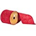 thumbnail image 3 of Vickerman Q172198 4 in. x 10 Yard Red Embroidery Swirl Berry Wired Ribbon, 3 of 3