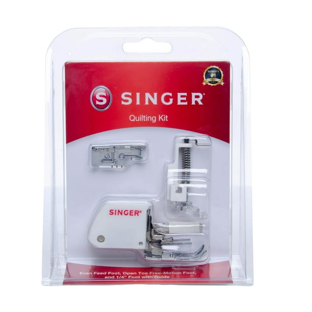 Kit de prensatelas para acolchar SINGER | Incluye pie de avance uniforme Pie de un cuarto de pulgada con guía y pie de movimiento libre con punta abierta | Ideal para acolchado preciso y costura de va