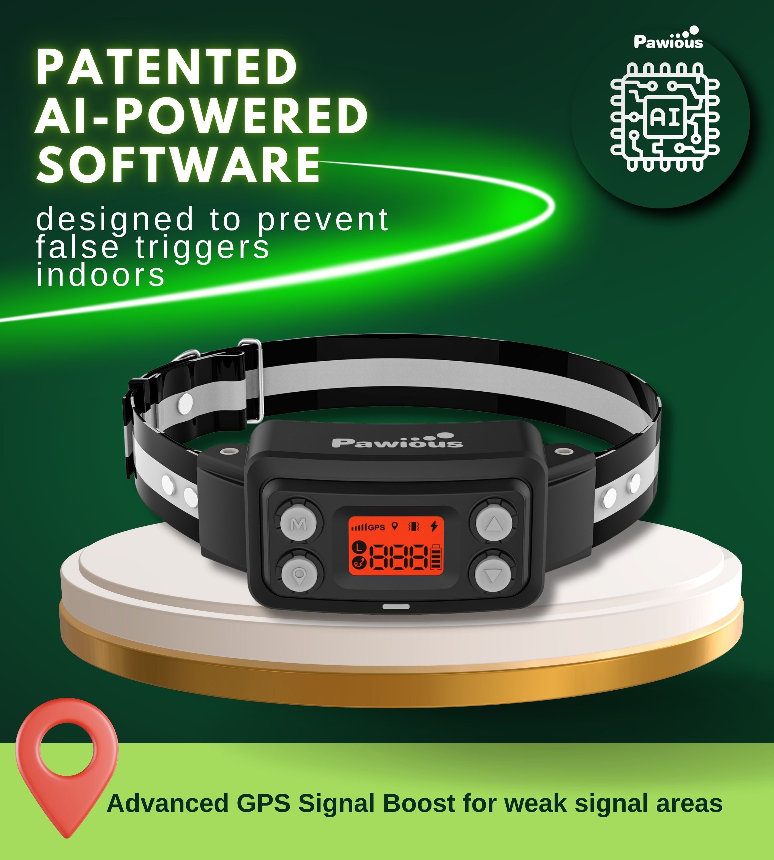GPS Dog Fence XSentry, 3d Gen with GPS Signal Boost Chip and AI Scene Recognition, Outdoor Use