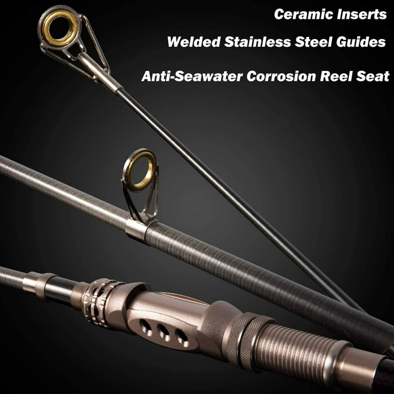 PLUSINNO Fishing Pole Fishing Rod and Reel Combos Carbon Fiber Telescopic  Fishing Rod with Reel Combo Sea Saltwater Freshwater Kit, Spinning Combos 