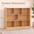 thumbnail image 4 of Costway Open 3-tier Gray Wooden Bookcase Storage Display Cabinet for Living Room, Oak Yellow, 4 of 10